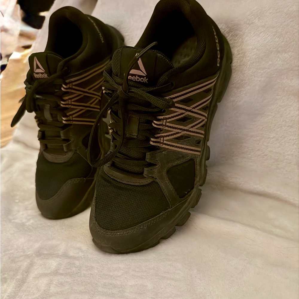 Reebok Black and Rose Gold Running Sneakers